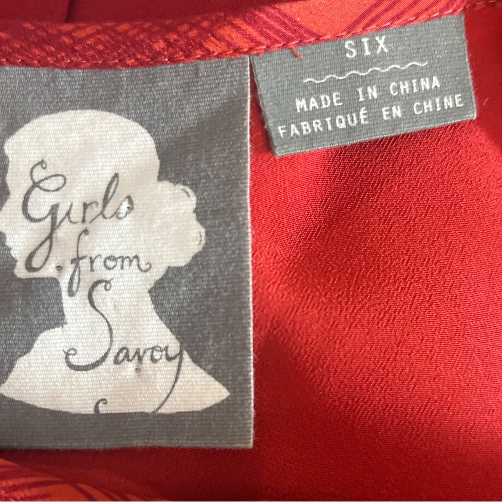 Anthropologie Girls from Savoy Goji Plaid Silk Dress Size 6 - Picture 4 of 9